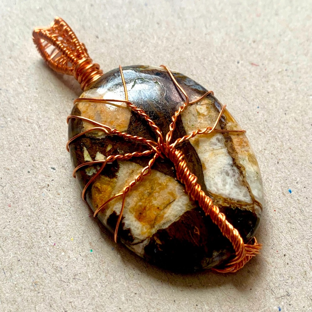 Wild Horse Jasper Tree of Life Pendant Necklace